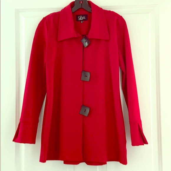 Red Blazer With Front Pockets